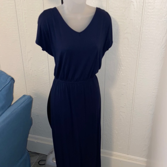 Chico's Dresses & Skirts - Maxi navy blue dress with slits on the bottom